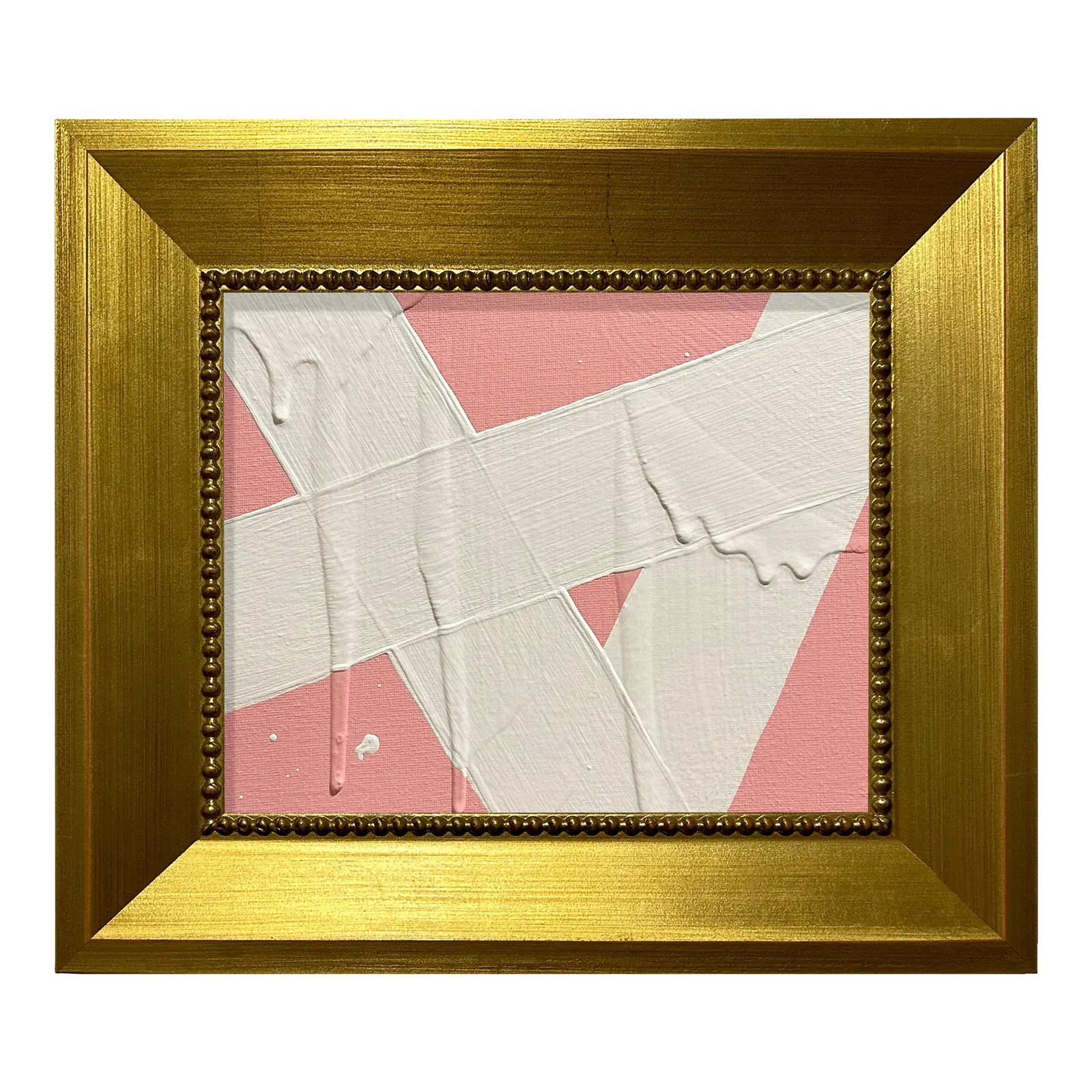 Ron Giusti Mini Abstract Blush Cream Acrylic Painting | Chairish