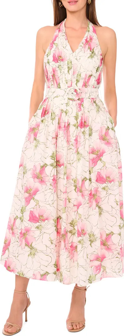 Floral Cotton Halter Maxi Dress | Nordstrom Rack