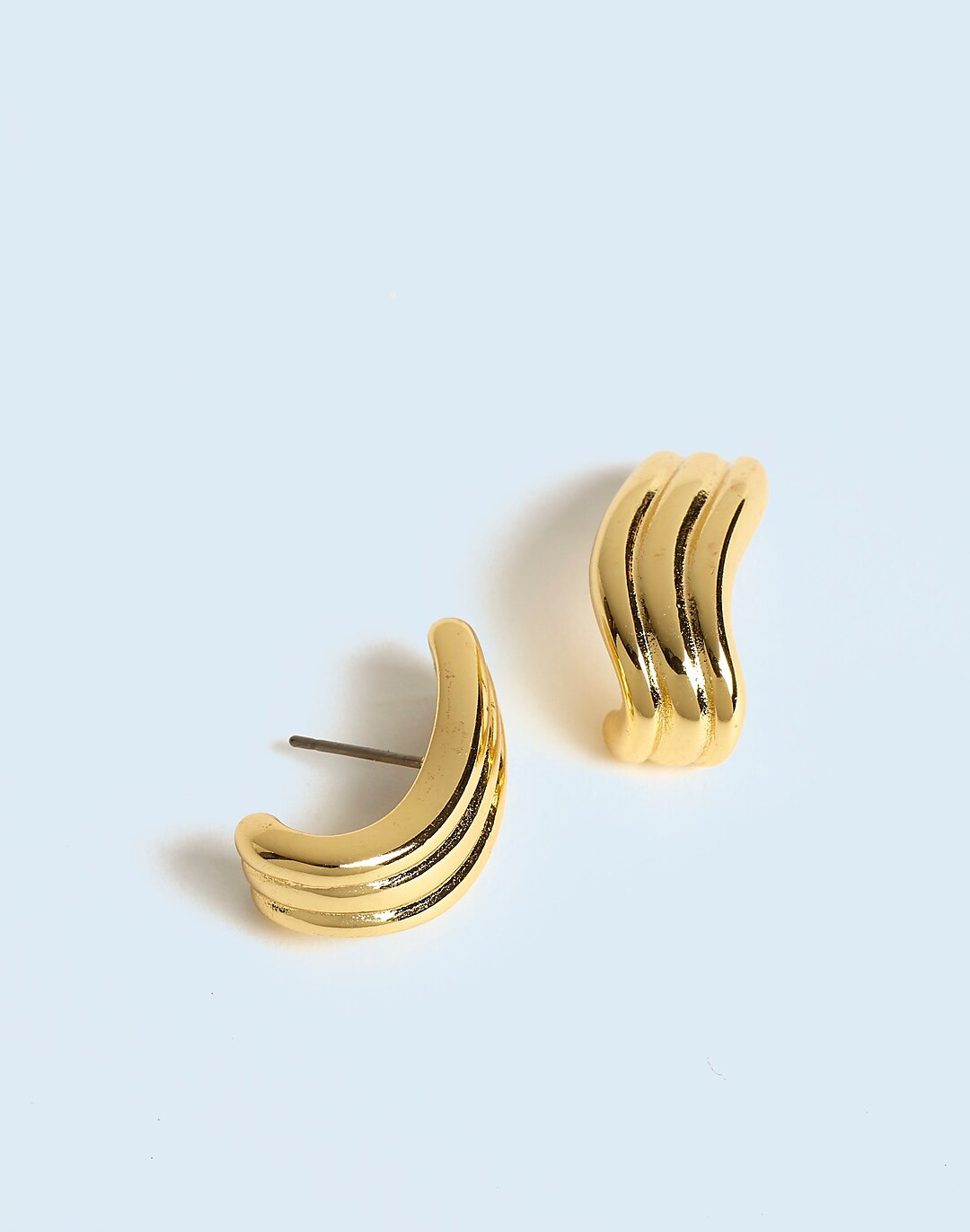Ribbed Wavy Statement Earrings | Madewell