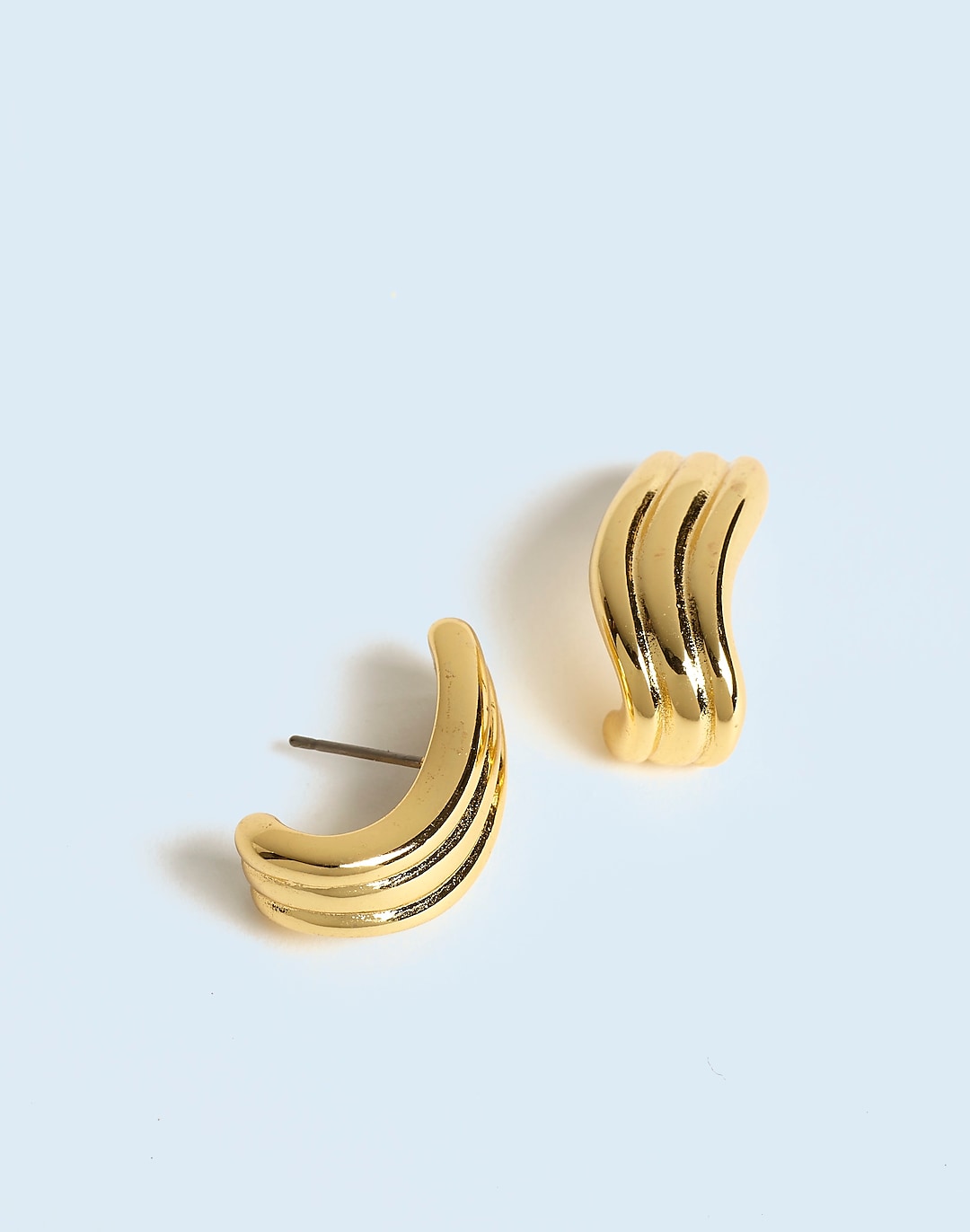 Ribbed Wavy Statement Earrings | Madewell