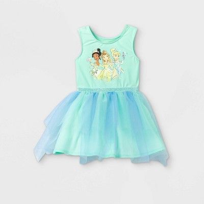 Toddler Girls' Disney Princess Knit Sleeveless Dress - Green | Target