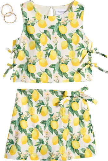 Tween Diva Kids' Lemon Print Ponte Tank & Skirt Set | Nordstromrack | Nordstrom Rack