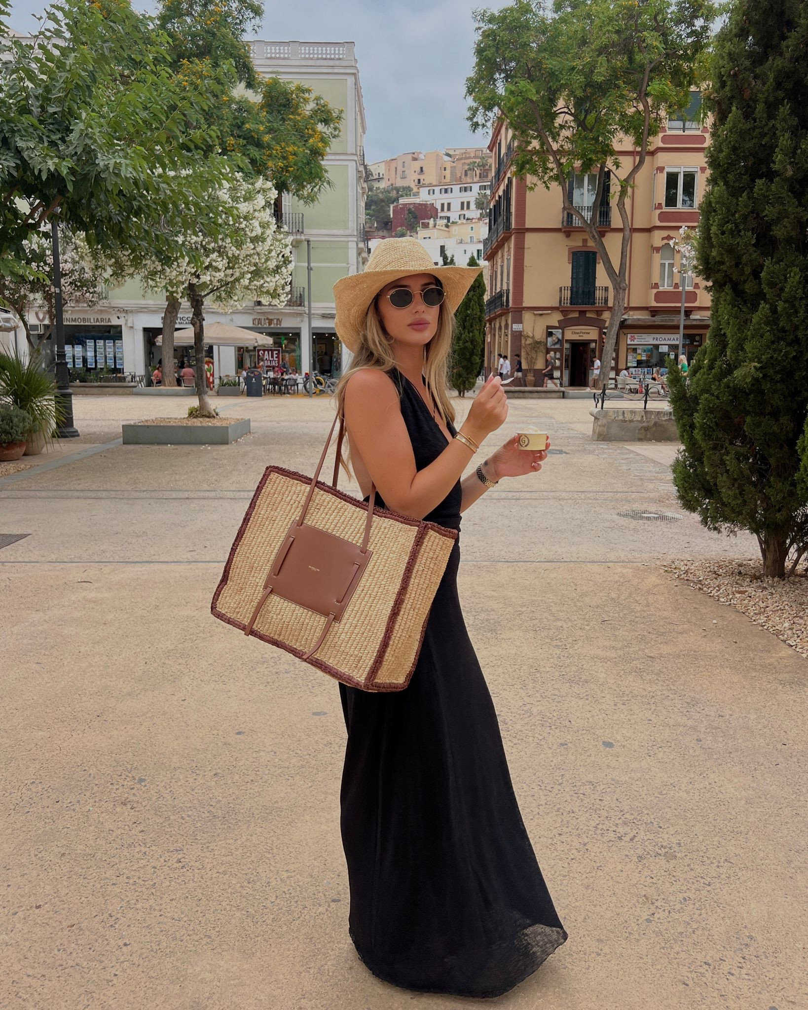 Ibiza looks ☀️

Black maxi dress / halter neck / straw hat / woven bag / VRG dress / de mellier bag / Monday swimwear / ray ban oval 

#LTKsummer #LTKeurope #LTKtravel