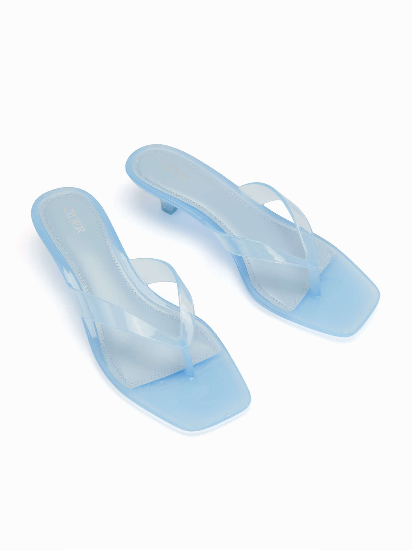 SQUARE TOE FLIP-FLOP  KITTEN HEELED SANDALS For Daily Casual | Cider