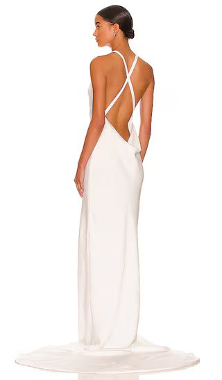 Cross Back Bias Gown in Snow White | Revolve Clothing (Global)