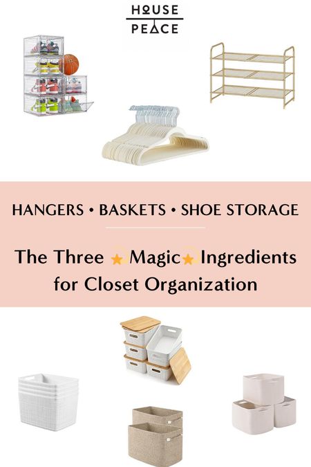 You really only need 1. MATCHING HANGERS 2. BASKETS for shelves 3. SHOE STORAGE! Bonus for solid surface shelves: acrylic dividers for sweaters or handbags!

#homeorganization #closetorganization #magicingredients

#LTKkids #LTKhome #LTKfamily