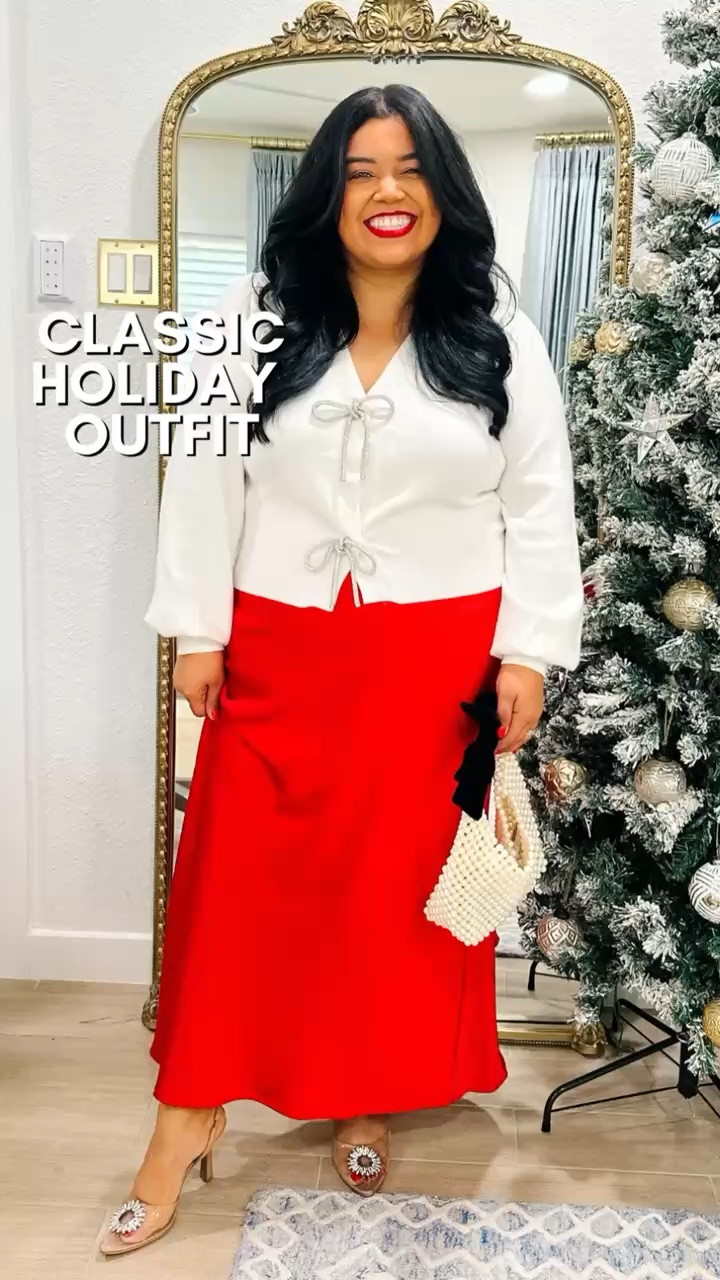 My classic holiday outfit is so gorgeous and festive! I have this satin skirt from Target in leopard print as well and I love it! 

Im wearing an XL in the skirt. My top I’m wearing in an XL and was unable to link it but I have linked alternatives as well as some rhinestone bows you can find on Amazon to DIY your own version.

My heels are from Target and I feel they are true to size and wide width friendly! 

Smiles and pearls, holiday outfit, holiday dress, winter wedding guest, satin skirt, gifts for her, gifts for her under $50

#LTKMidsize #LTKHoliday #LTKSeasonal