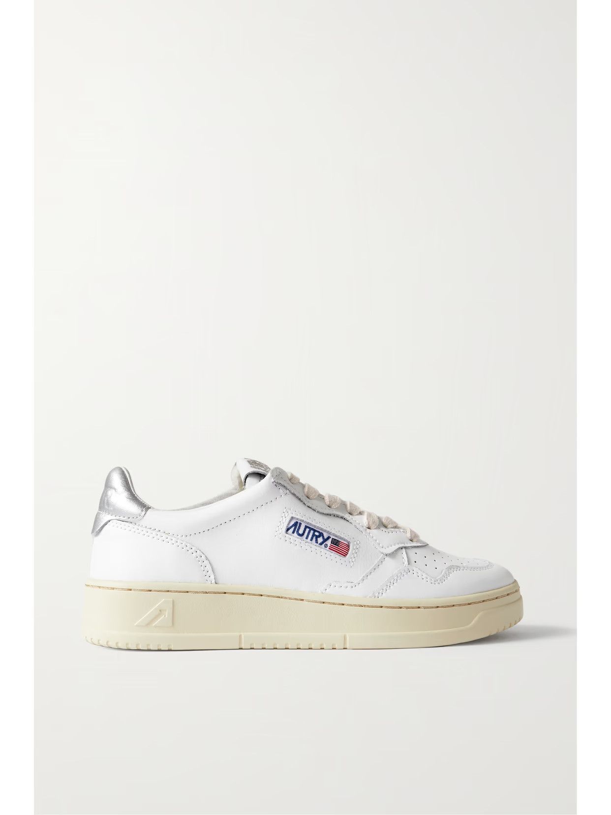 Autry - Medalist Low Metallic Leather Sneakers - White | NET-A-PORTER (UK & EU)