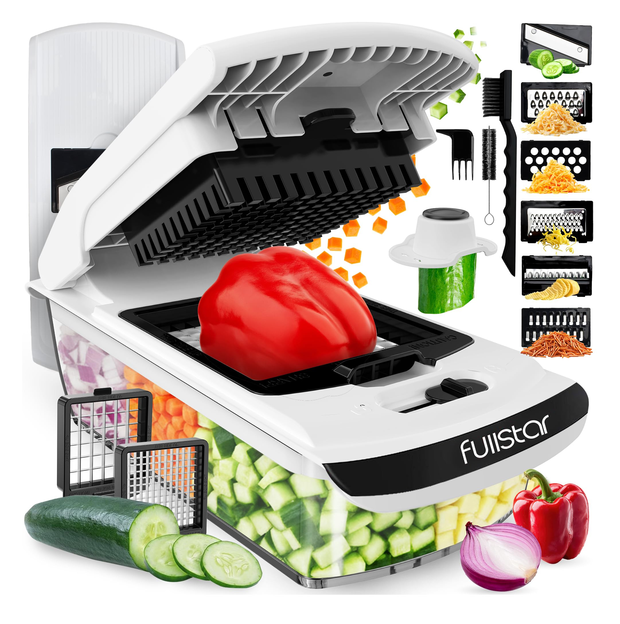 Fullstar All in One Vegetable Chopper and Mandoline Slicer - Food Chopper with Container and Juli... | Amazon (US)