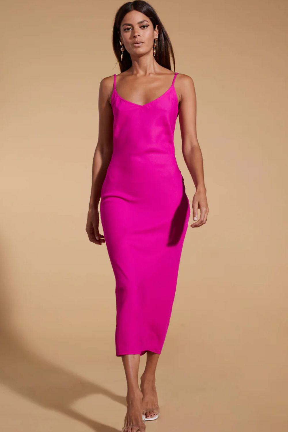 Sienna Midaxi Dress in Magenta | iCLOTHING