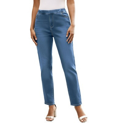 Roaman's Straight Leg Knit Jean - 42/44, Medium Wash | Target