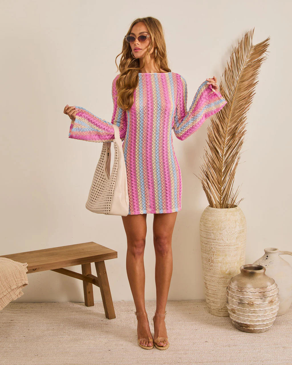 Coastal Market Crochet Cover Up Mini Dress | VICI