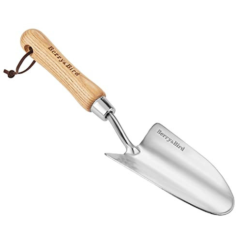 Berry&Bird Stainless Steel Trowel, Garden Small Flower Hand Shovel, Potting Soils Scoop with Wood Handle, Gardening Bonsai Tools for Transplanting Digging Weeding Planting | Amazon (US)