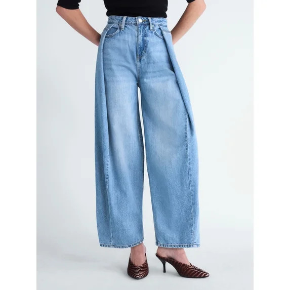 Scoop Women's and Women's Plus Deep Pleated Wide Leg Jean, Sizes 0-28W | Walmart (US)