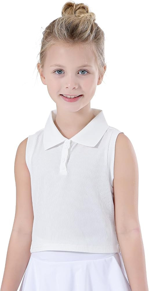 Bezioner Girls Polo Shirts Sleeveless Tennis T-Shirts Collared Golf Shirt Athletic Tank Tops for ... | Amazon (US)