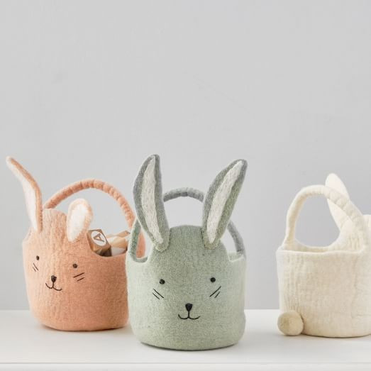 Felt Bunny Easter Bucket | West Elm (US)