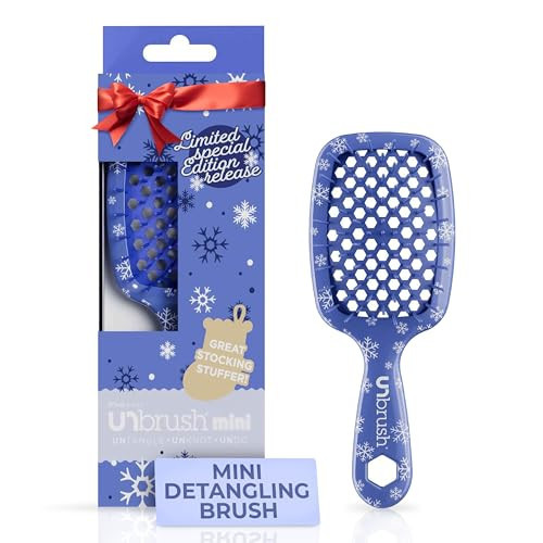 UNbrush Mini Holiday Hair Brush for Pain-Free Brushing On All Wet/Dry Hair Types — Mini UNbrush Detangling Brush with Durable Anti-Static Bristles, Lightweight & Vented — Christmas Hair Care Gifts | Amazon (US)