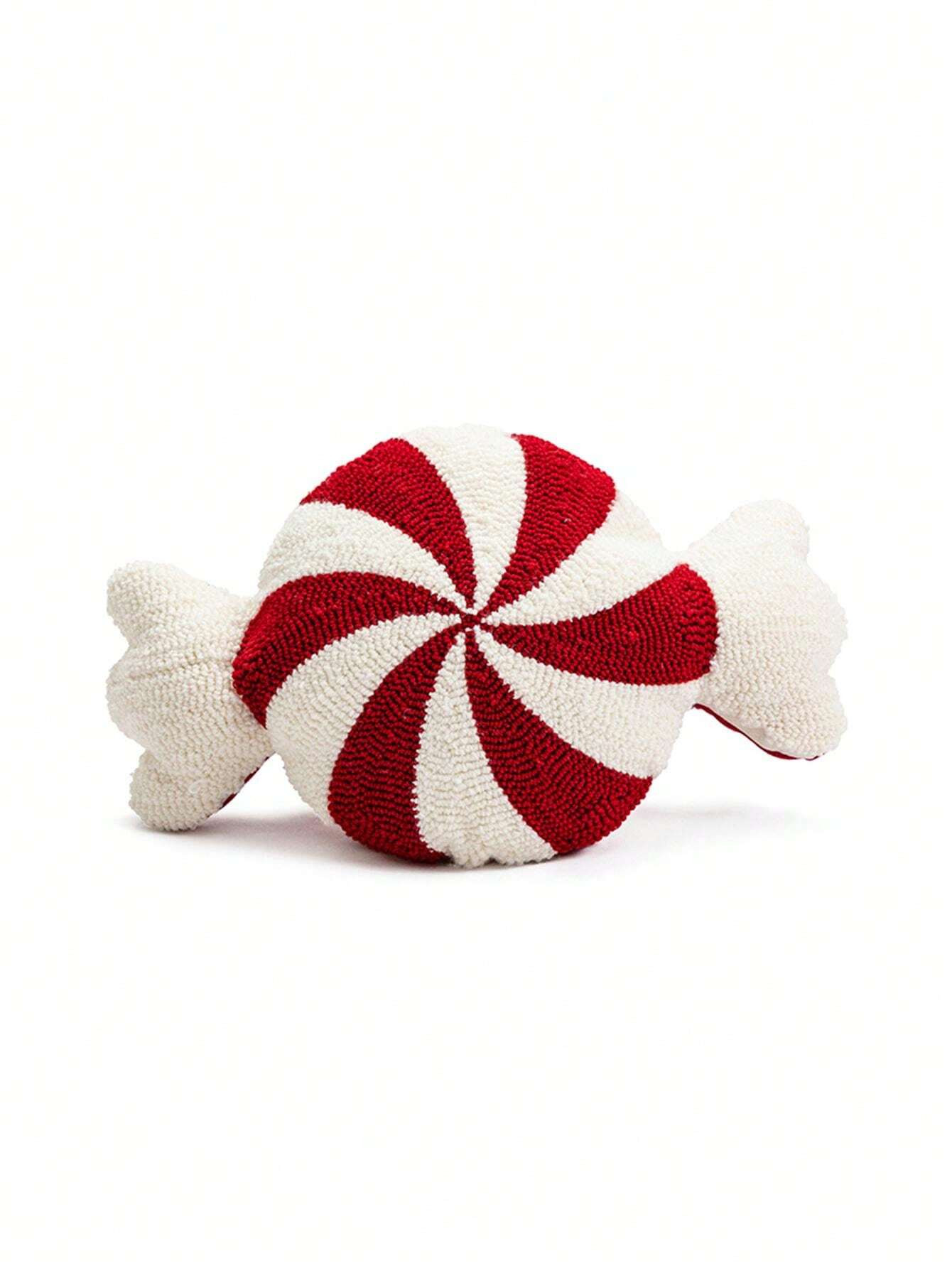 1pc Candy Red & White Color Filling Decorative Pillow Cushion With Candy Shaped Design, Canvas Pr... | SHEIN