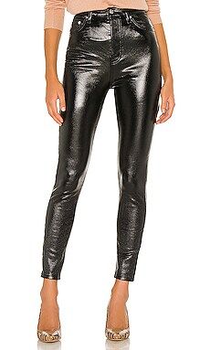 Free People Phoenix Coated Skinny Jean in Liquid Black from Revolve.com | Revolve Clothing (Global)