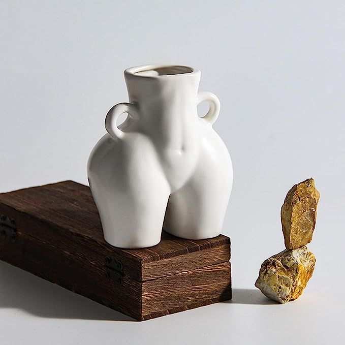 Owl's-Yard Abstract Human Body Ceramic Vase, Female Figure Art Vase, Modern Home Dried Flower Dec... | Amazon (UK)