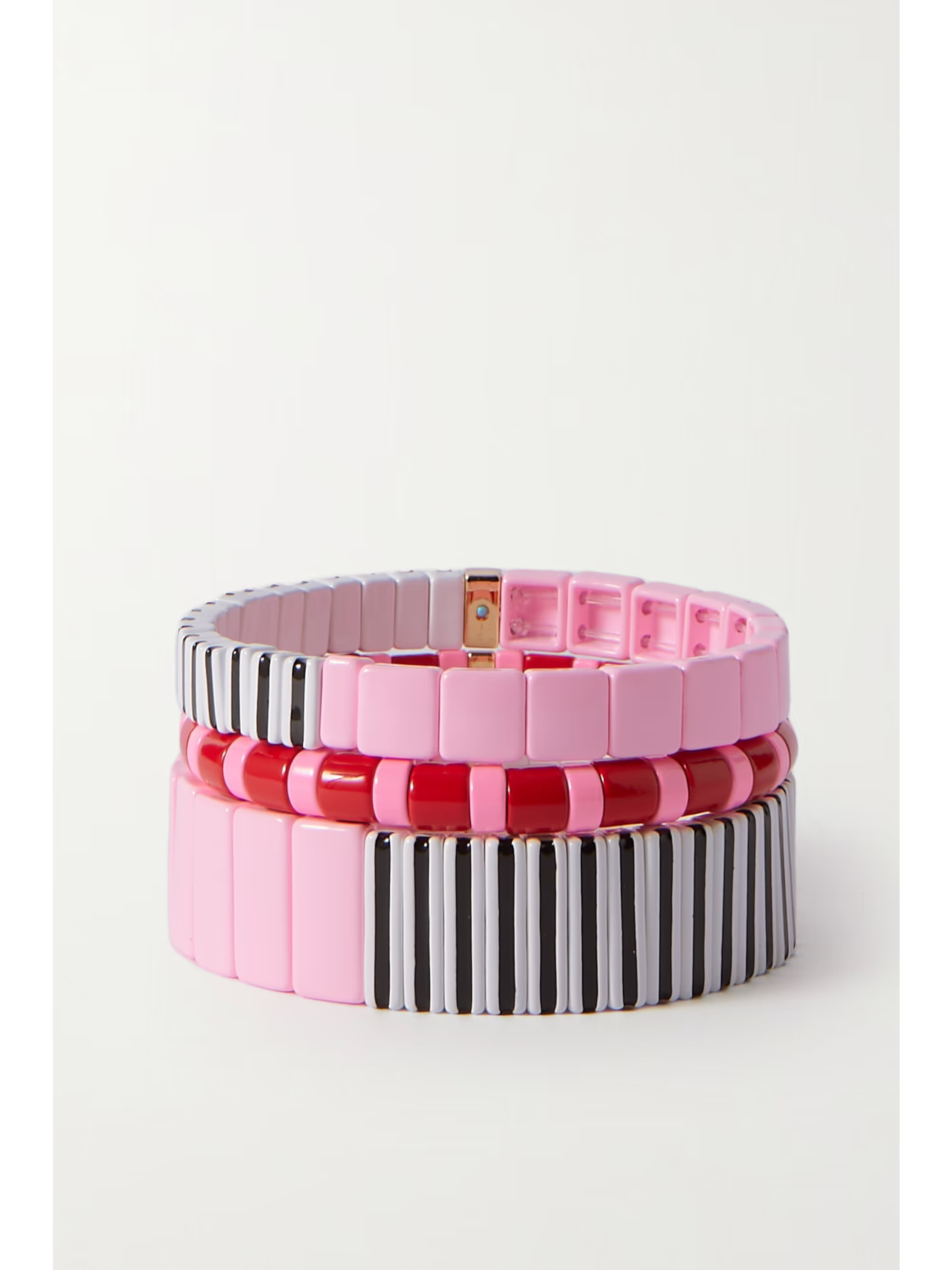 Set of three enamel and gold-tone bracelets | NET-A-PORTER (US)