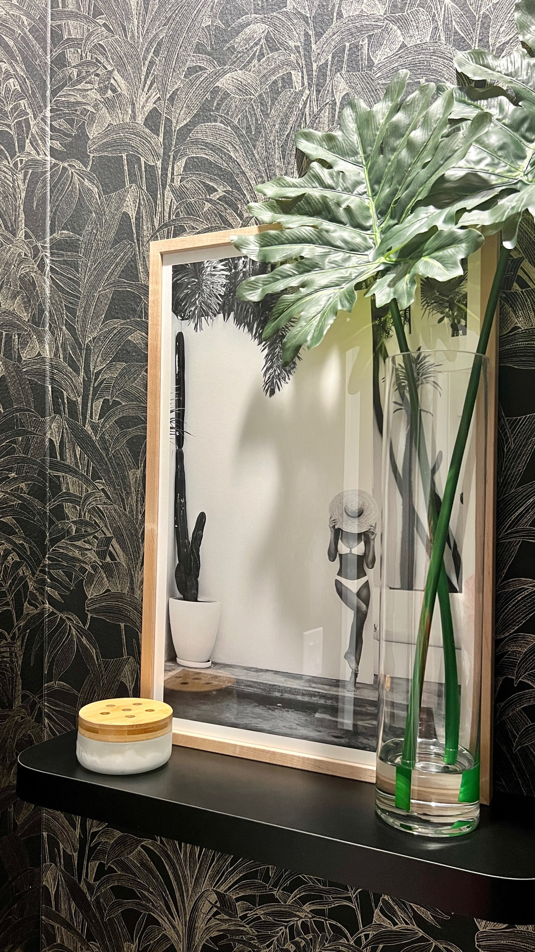 Before ➡️ Inspiration ➡️ After ✨

This powder room refresh completely changed the mood of the space — proof that even small bathrooms can feel elevated and intentional. I started with a blank, all-white room and brought it to life with contrast, warm textures, and subtle tropical details for that modern-luxe feel.

All sources — from paint and lighting to mirror, hardware, and styling pieces — are linked so you can easily recreate this look in your own home.

Tap to shop the full transformation 🖤🌿

#LTKHoliday #LTKSaleAlert #LTKHome