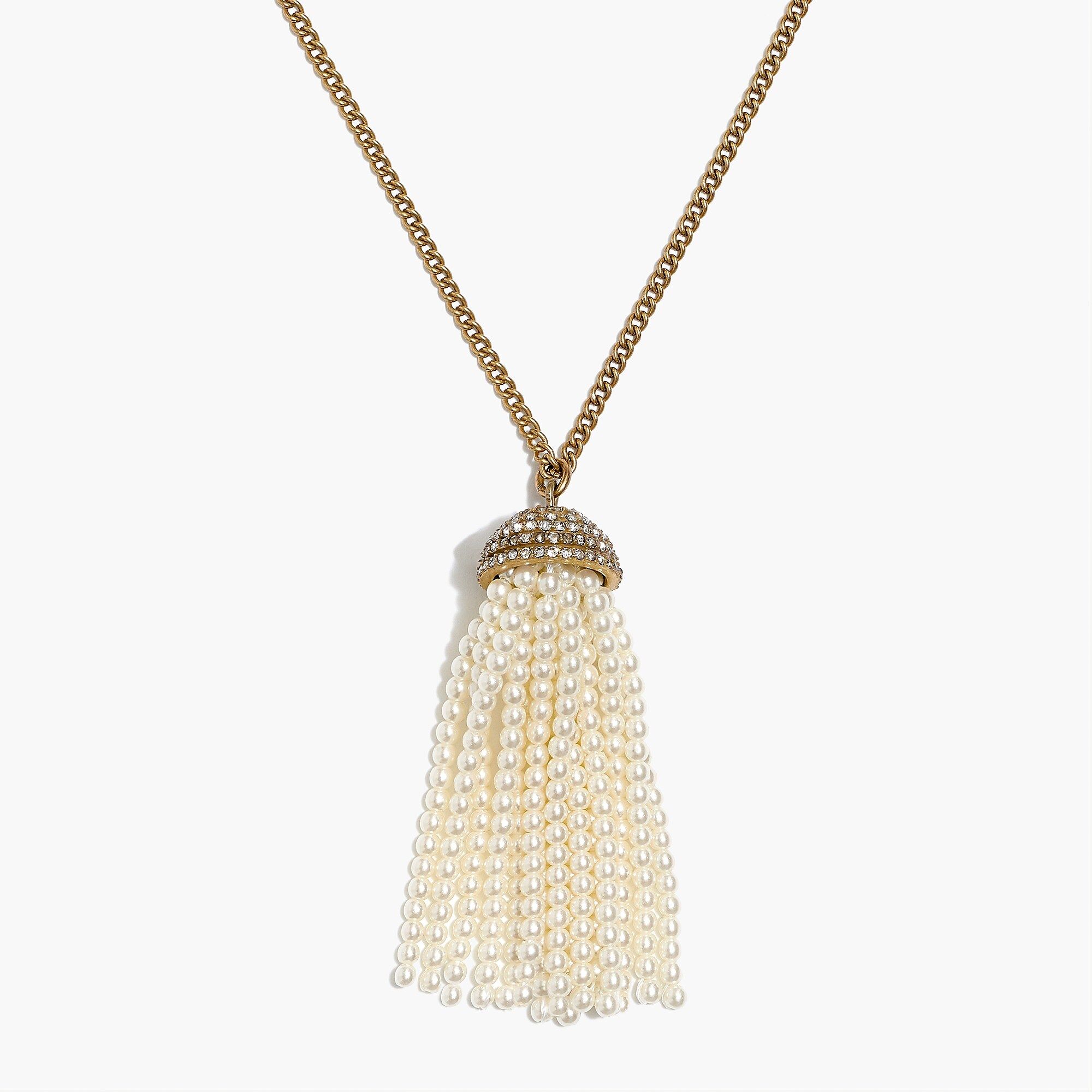 Pearl tassel pendant necklace | J.Crew Factory