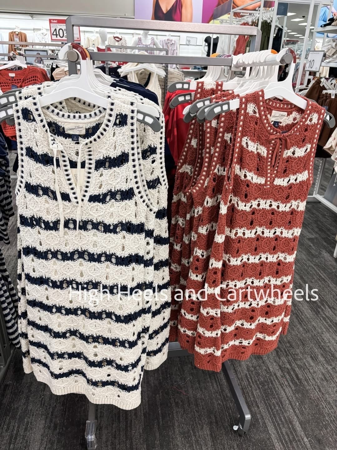 Adorable woven dresses in two pretty colors
