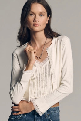 By Anthropologie Lace-Trim Cardigan Sweater | Anthropologie (US)