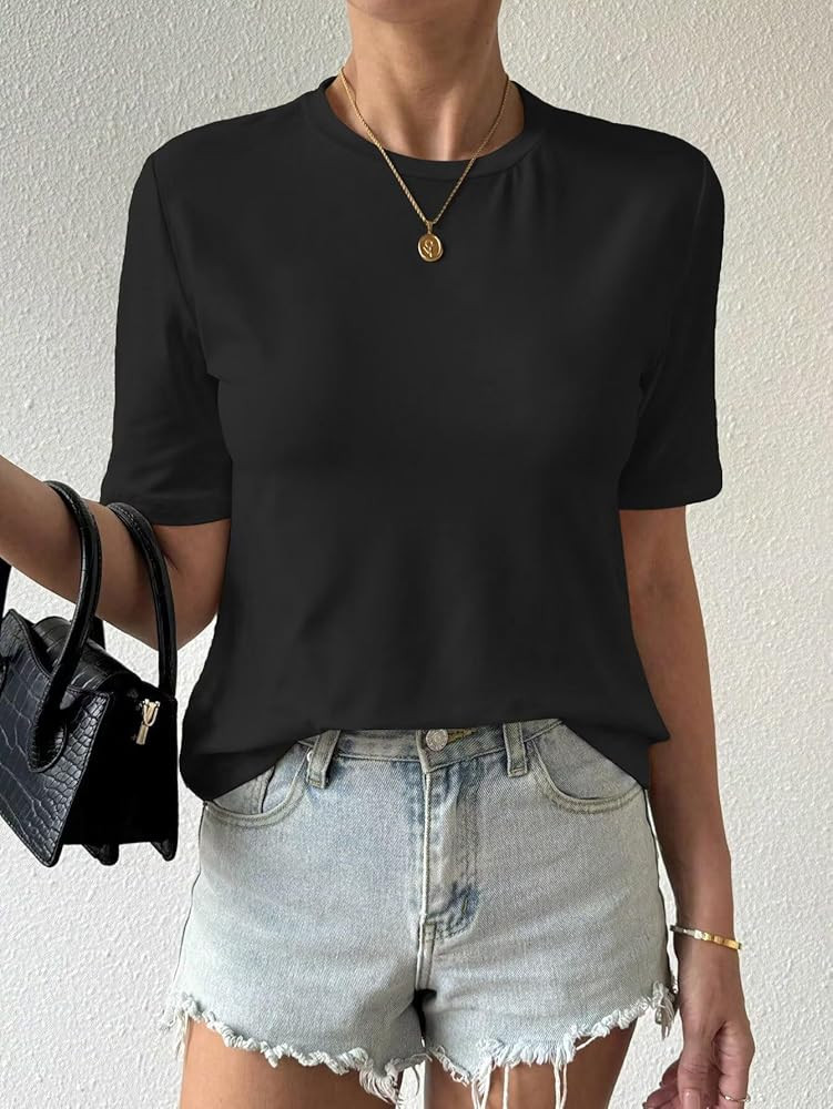 Women's New Summer Casual Loose Round Neck T Shirt Comfortable Fashion Sports Top | Amazon (US)