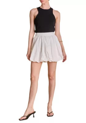 Endless Rose Women's High Waisted Bubble Skirt, White, Large | Belk