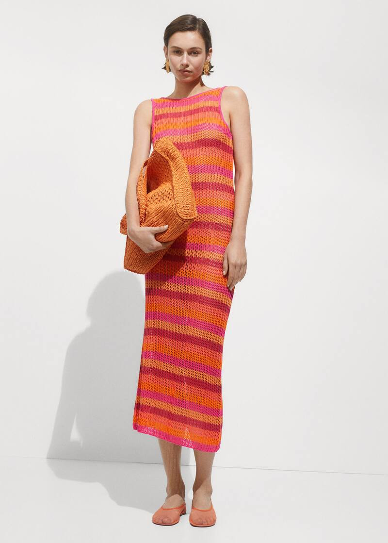 Striped crochet dress -  Women | Mango USA | MANGO (US)