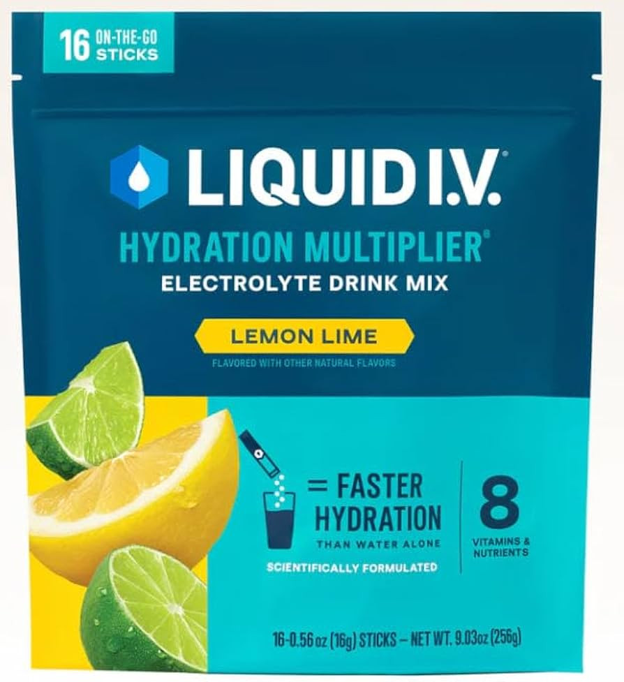 Liquid I.V. Hydration Lemon Lime Electrolyte Powder Drink Mix, 28 Count | Amazon (US)