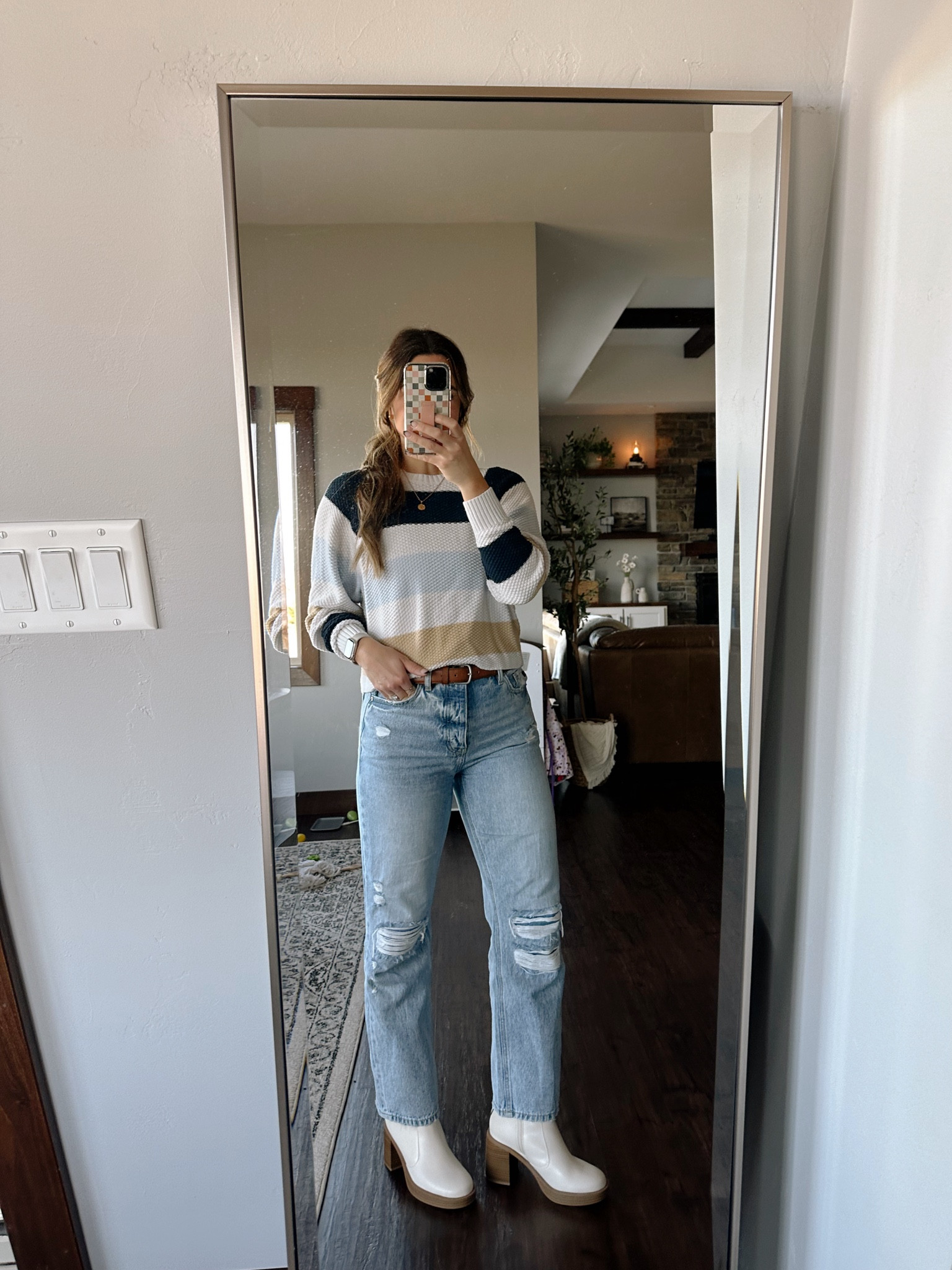 Sweater is old but jeans & boots are linked! Cute staples that match so many outfits🫶🏼 

#LTKSpringSale #LTKshoecrush #LTKworkwear