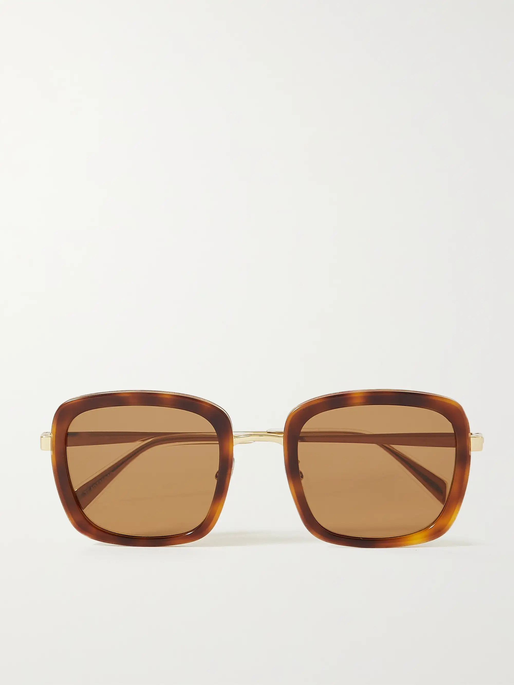 Square-frame tortoiseshell acetate and gold-tone sunglasses | NET-A-PORTER (US)
