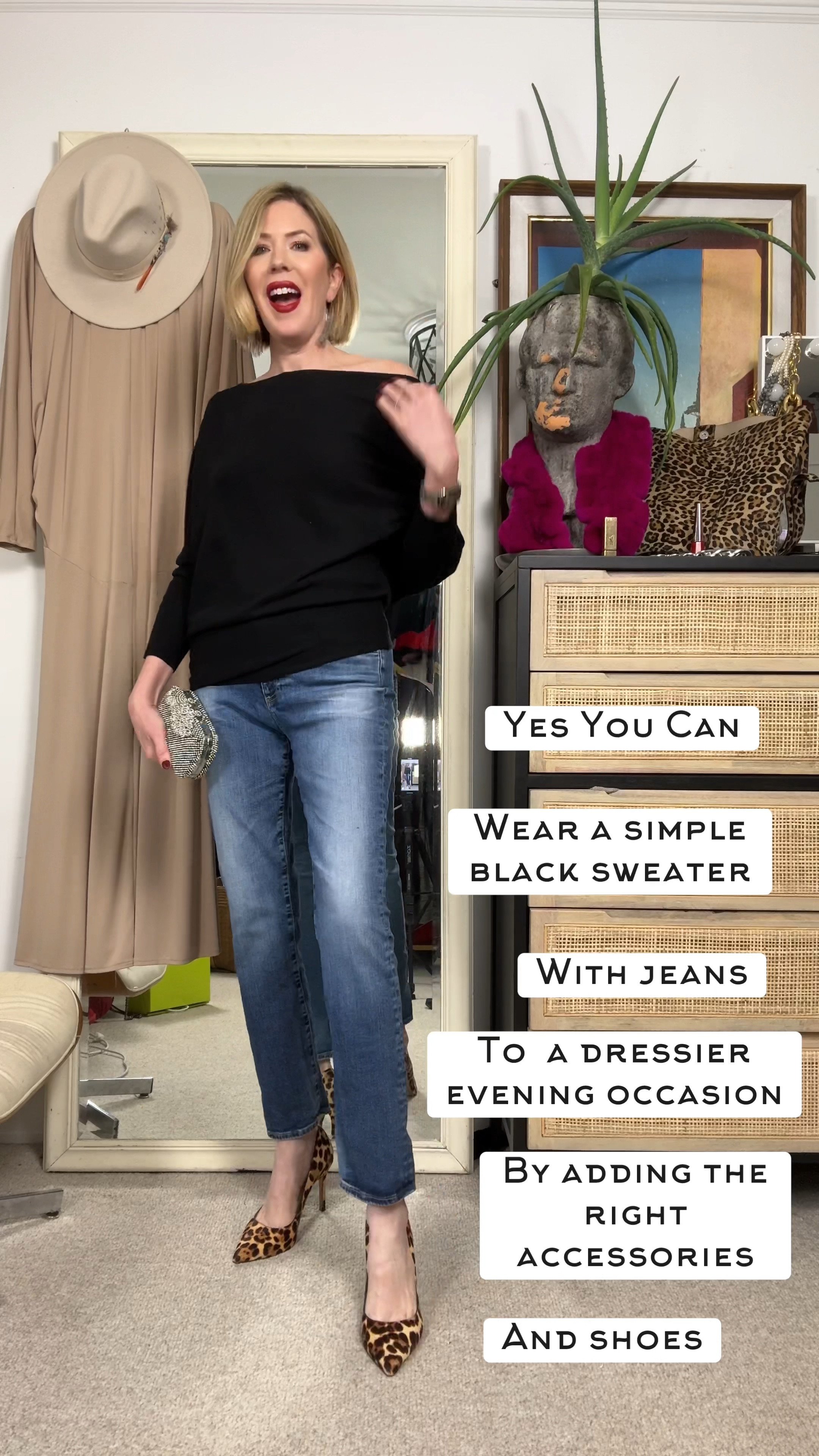 🎄✨ From Workday to Holiday in Seconds! ✨🎄

When you’ve got a simple black sweater and jeans combo, the magic is in the switch-up! Swap your daytime shoes and bag for fun, festive heels and eye-catching accessories, and boom—you’re ready to sleigh at that after-work Christmas party! 🎉👠

Sometimes, all it takes is the right details to transform a classic into something extra special. 💫

Would you wear this? Let me know! 🖤👇

#HolidayOutfit #PartyOutfit #DressySweater #Denium #

#LTKShoeCrush #LTKHoliday #LTKStyleTip