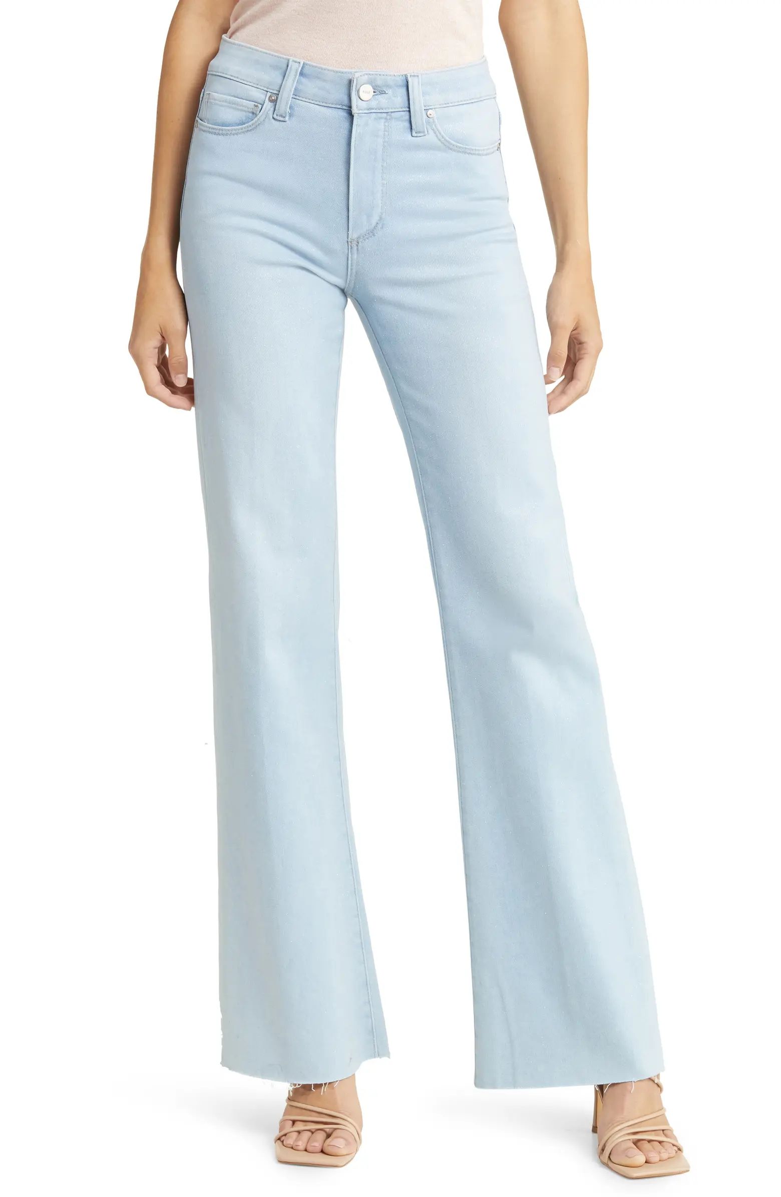 Leenah High Waist Raw Hem Wide Leg Ankle Jeans | Nordstrom