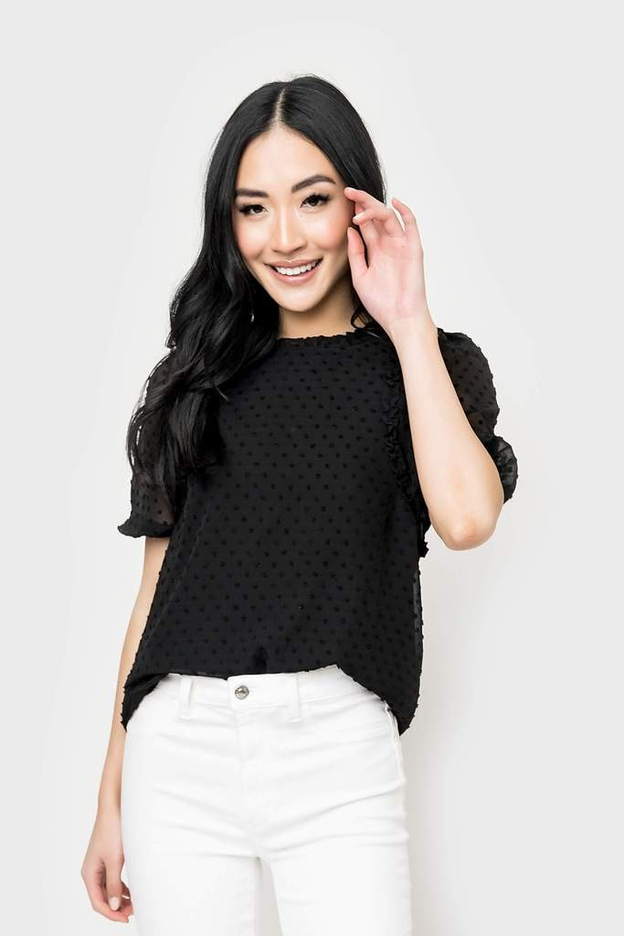 Blouson Sleeve Pin Dot Blouse | Gibson