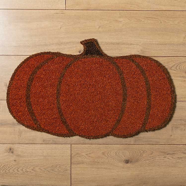 Orange Pumpkin Shaped Coir Doormat | Kirkland's Home
