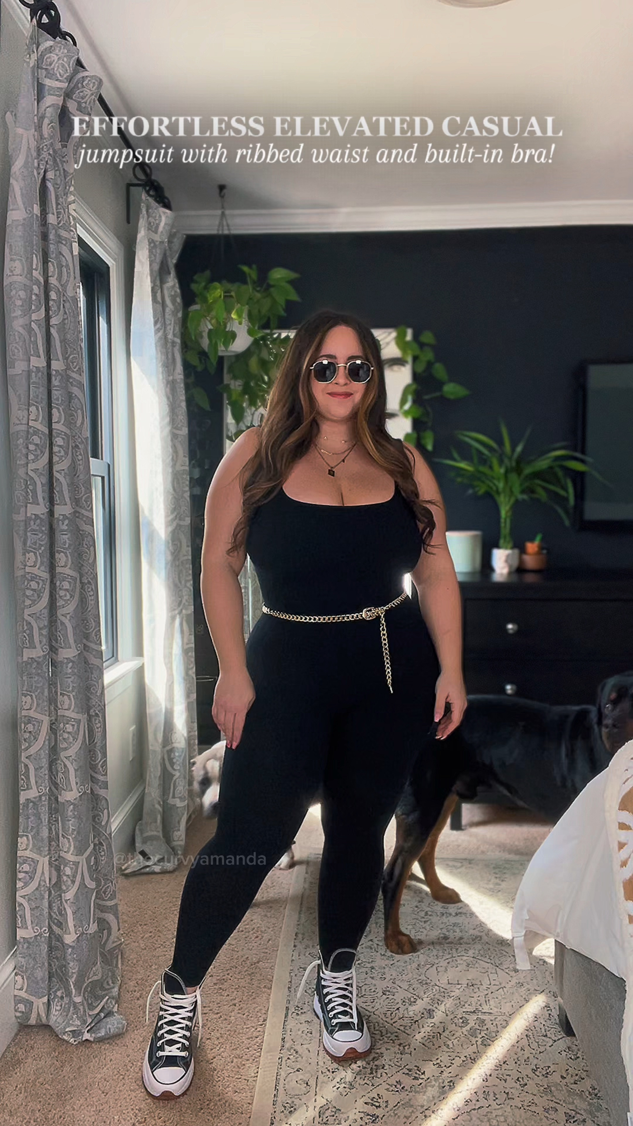 Shaping jumpsuit with built in sports bra! 🙌🏼 

I’m a size 14 / 38J and I’m in an XXL 

#curvy #LTKcurves #midsize #size14 #fullerbust #jumpsuit #elevatedcasual #outfitideas #everydayoutfits 

#LTKplussize #LTKfindsunder50 #LTKmidsize