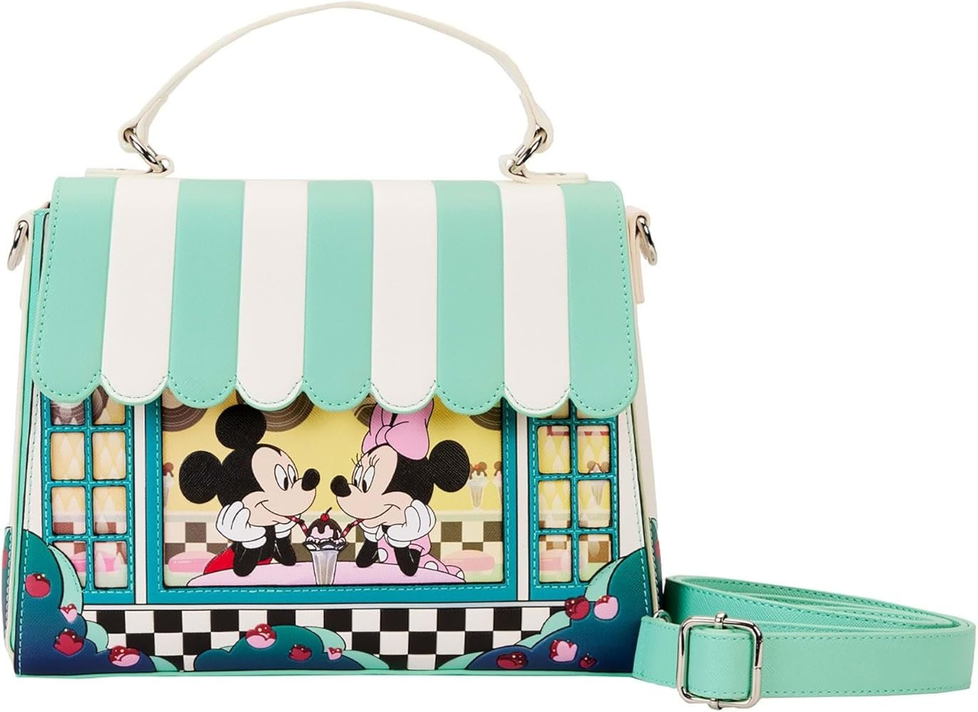 Loungefly Mickey & Minnie Date Night Diner Crossbody Purse Disney Standard | Amazon (US)