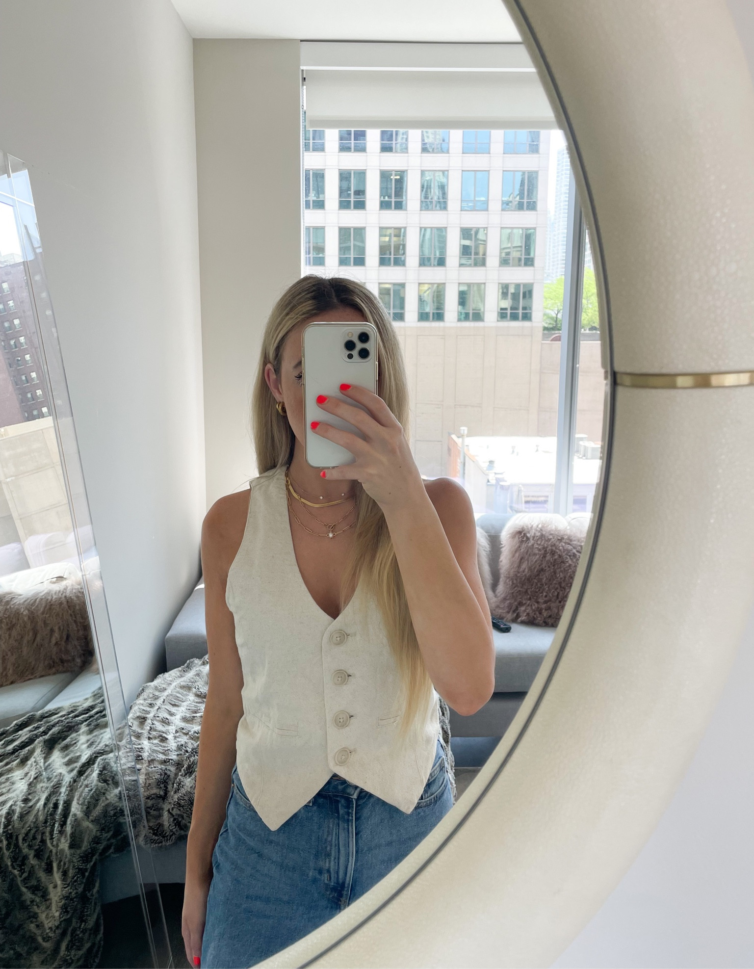 vest trend
chunky gold hoops
gold jewelry accessories 
Summer outfit women
Fashion trends
Neutral aesthetic 
Vacation outfit 
Europe outfit summer 

#LTKunder100 #LTKBacktoSchool

#LTKworkwear