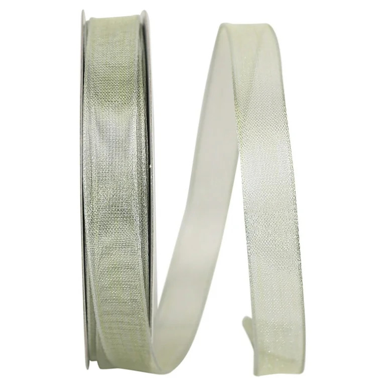 Reliant Ribbon - 60097W-075-03J, Mesh Classic Wired Edge Ribbon, Platinum, 5/8 Inch, 25 Yards | Walmart (US)