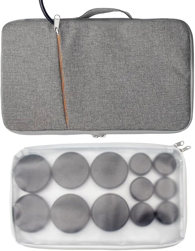 Portable Hot Massage Stone Warmer Set with 12 PCS Basalt Stones/Hot Rocks Massage Stone Kit with ... | Amazon (US)