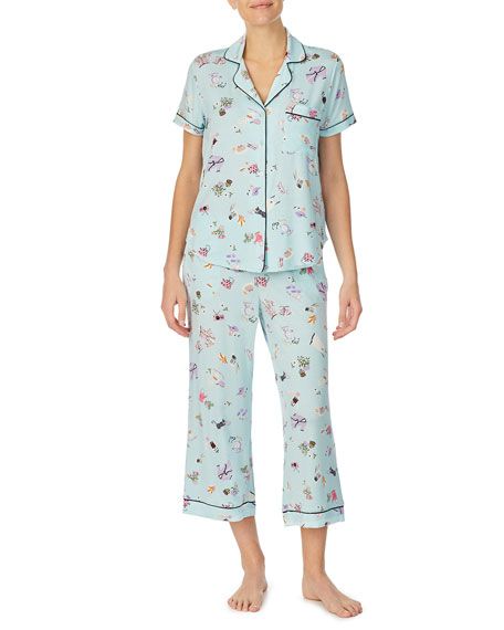 kate spade new york lazy sunday printed capri pajama set | Neiman Marcus