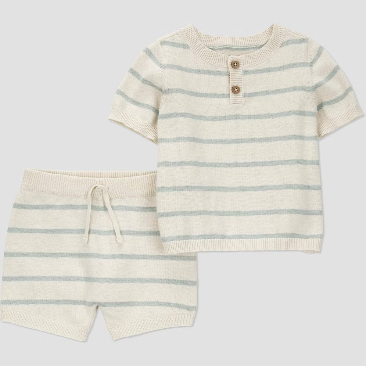 Carter's Just One You®️ Baby Boys' Striped Short Sleeve Top & Bottom Set - Green | Target