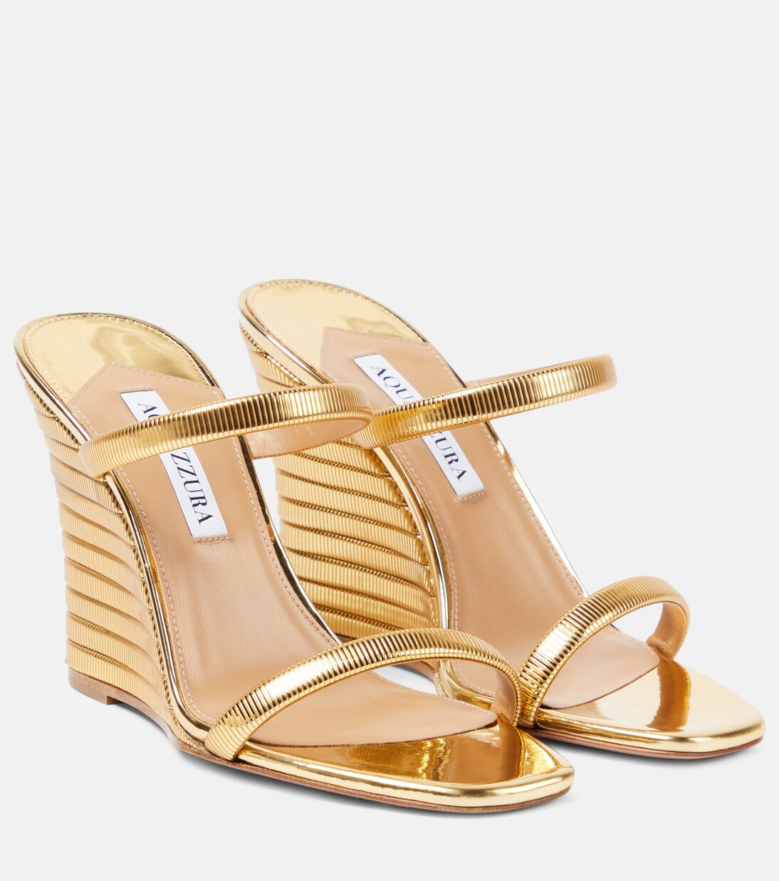 AquazzuraRiviera 95 faux leather wedge sandals | Mytheresa (US/CA)