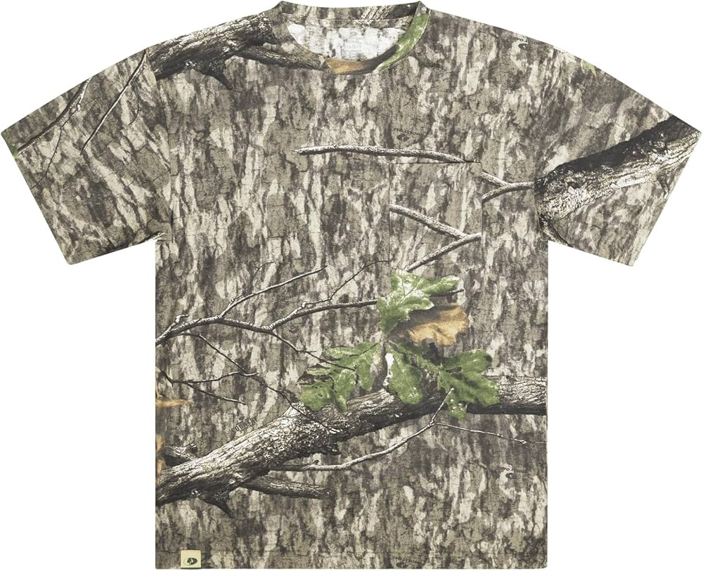 Mossy Oak Mens Camo Hunting Shirt Short Sleeve Cotton | Amazon (US)