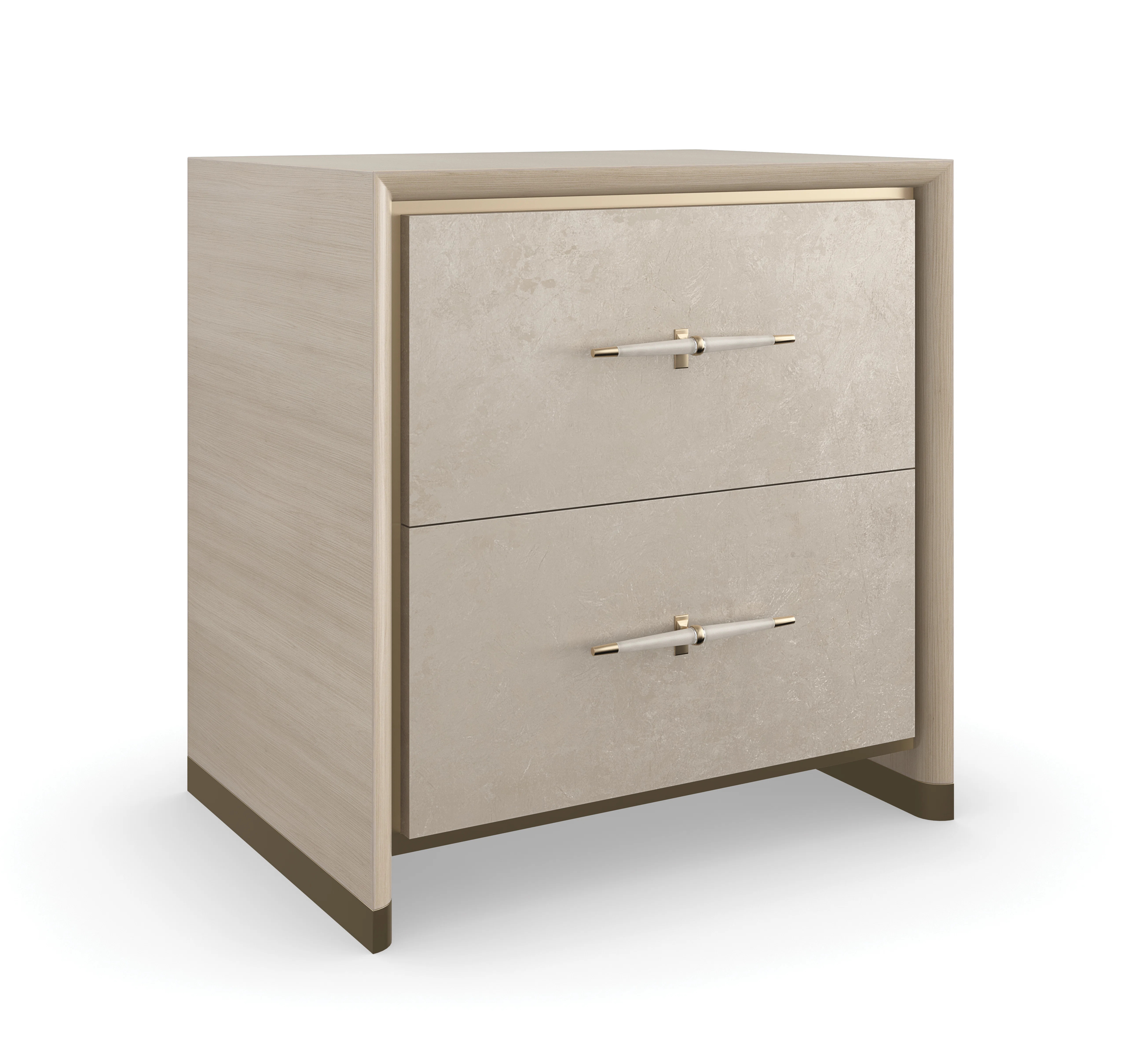Hang Up 26" Wide 2 - Drawer Nightstand in Dry Martini/Winter Frost/Brushed Gold | Wayfair North America