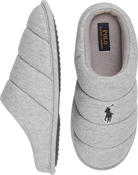 Polo Ralph Lauren Emery Slippers, Light Gray | The Men's Wearhouse